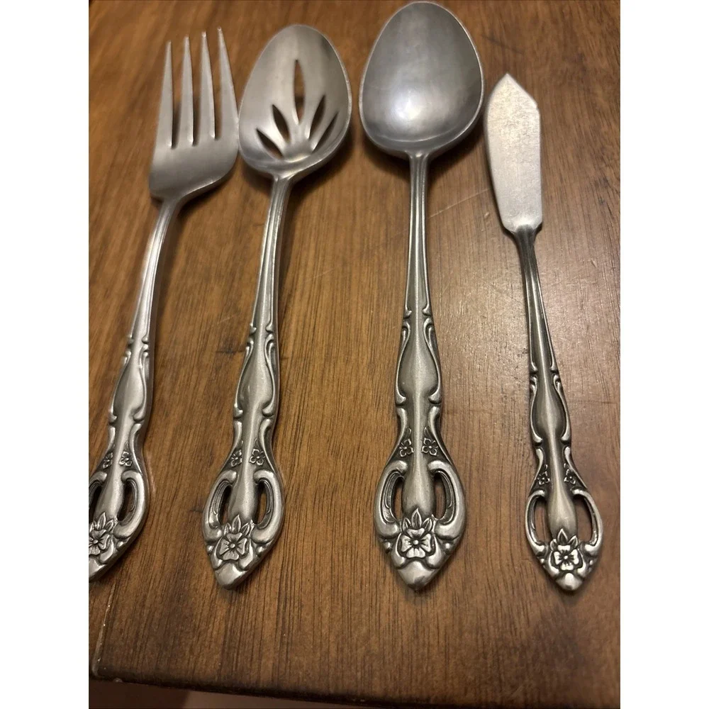 Set Of 4 - RIVIERA RIF11 Serving Set Meat Fork Pierced Serving STAINLESS RETIRED